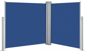Kék behúzható oldalsó napellenző 100 x 600 cm