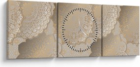 Kép - Mandalák arany tónusokban (órával) (90x30 cm)
