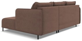 Rózsaszín kinyitható-tárolóhelyes sarokkanapé (jobb oldali) Luana – Makamii