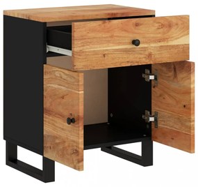 vidaXL tömör akácfa és szerelt fa éjjeliszekrény 50 x 33 x 60 cm