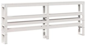 fehér tömör fenyőfa fejtámla polcokkal 180 cm