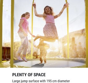 KLARFIT Jumpstarter, trambulin, 2,5 m Ø, háló 120 kg max., 195 cm Ø ugrófelület