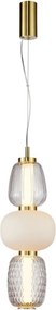 ITALUX PND-98374-28W-GD ERIS Glamour Függesztett Lámpa Opál, Átlátszó, Arany LED IP20