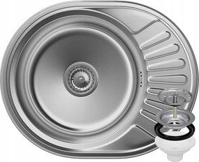 Acél Mosogató Csepegtetővel Kerek Szatén APULIA57