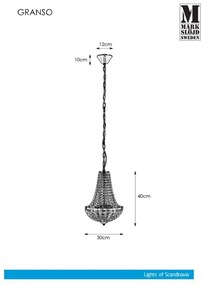 Markslöjd 107550 - Kristály fürdőszobai csillár láncon GRÄNSÖ 2xG9/20W/230V