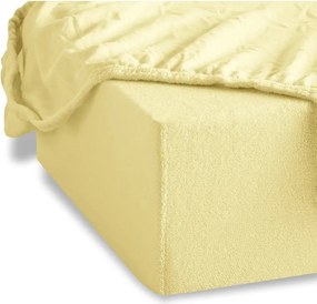 EMI Krém színű frottír gumis lepedő, 90 (100)x200-as lap