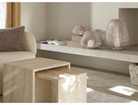 Bézs fedeles dekoratív műbőr tárolódoboz szett 2 db-os 40x30x11 cm Sahla – Blomus