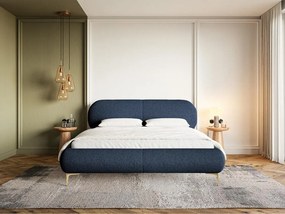 Franciaágy 160 cm Octave 160B (ágyráccsal) (tengerszkék + arany). Akció -14%. 1099994