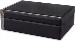 Üveg Ékszerdoboz Fekete Glamour Kristályokkal