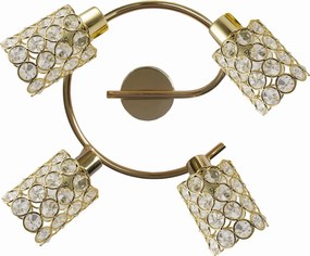 Sárgaréz mennyezeti lámpa kristályokkal 4 db Candellux glamour reflektor