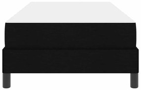 Boxrugós ágy matracmal Fekete 90 x 190 cm szövet