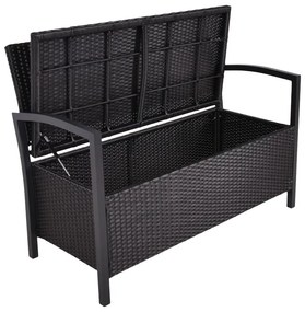 Fekete műrattan kerti pad Ferrara – Garden Pleasure