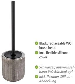 Ezüstszínű kerámia WC-kefe Rivara – Wenko