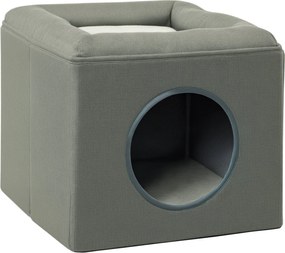 PawHut Macska Barlang Macska Ház 2 Szinttel, Macska Ágy Párnával, Macska Ház 5 kg-ig, 36.5 x 36.5 x 33 cm, Zöld | Aosom