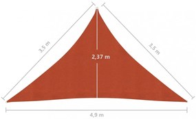 terrakotta HDPE napvitorla 160 g/m² 3,5 x 3,5 x 4,9 m