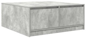 betonszürke dohányzóasztal fiókokkal 100x100x40 cm