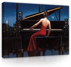 Vászonkép, Nő a zongoránál, 100x75 cm méretben