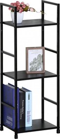 Intenso Home 3 szintes nyitott könyvespolc 29 x 80cm (Fekete) | Univerzális tároló állvány fém lábakkal