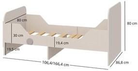 Széthúzható gyerekágy 80 cm Perdidos (kasmír) (ágyráccsal). 1116965