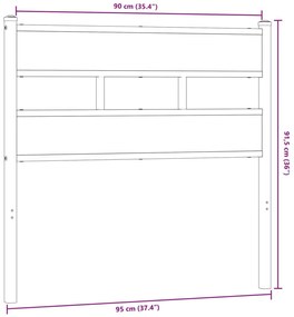 sonoma tölgy színű szerelt fa és vas fejtámla 90 cm
