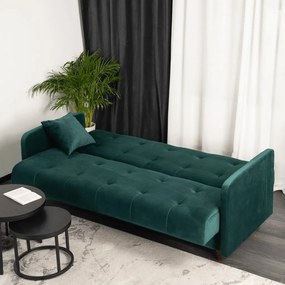 Zestaw 2x Sofa TIVOLI Zielona Welurowa