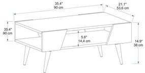 Aren Beige and Light Walnut dohányzóasztal