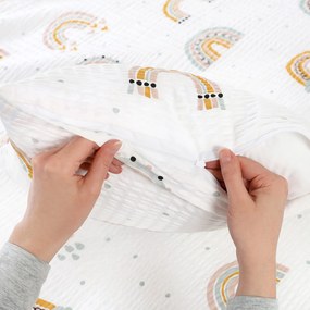 Goldea gyermek krepp párnahuzat - festett szivárványok 40 x 40 cm