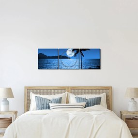 Kép - Hold a tenger felett (órával) (90x30 cm)