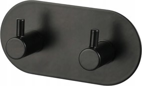 Dupla Akasztó Fekete Fürdőszobái Akasztó Matt Tartós Fém Stílusos
