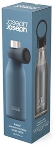 Sötétkék rozsdamentes acél utazó ivópalack 500 ml Loop – Joseph Joseph
