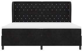 Boxspring Ágy Matrac Kárpit Fekete 200x200 cm
