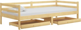 vidaXL tömör fenyőfa dívány fiókokkal 90 x 200 cm