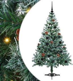 vidaXL Mű karácsonyfa 150 LED-del állvánnyal Zöld 150 cm PVC és Acél