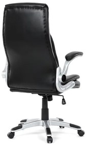 Fekete ökobőr irodai szék hintamechanikával. KA-F1218 BK
