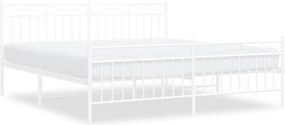 vidaXL fehér fém ágykeret fej- és lábtámlával 183 x 213 cm