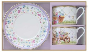 Spring Bloom húsvéti porcelán teás csésze 2 személyes szett díszdobozban