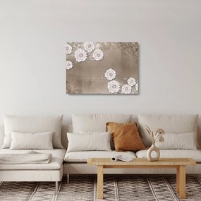 Kép - drapéria virágokkal (üvegen) (70x50 cm)