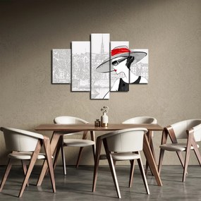 Kép - hölgy a városban (150x105 cm)
