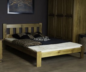 AMI nábytek Fenyőfa ágy Brita 90x200 cm, tölgy színben