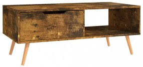 füstös tölgy színű szerelt fa dohányzóasztal 100 x 49,5 x 43 cm
