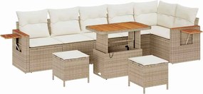 vidaXL Kerti Kanapé Szett párnával 11 pcs Beige és krém polirattan