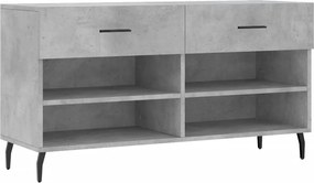 vidaXL betonszürke szerelt fa cipőpolc 102 x 35 x 55 cm