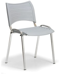 SMART műanyag szék - króm lábak, szürke