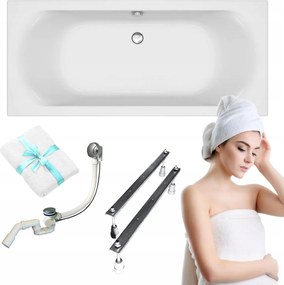 City by Cersanit téglalap alakú akril kád 180x80 lábszifon törölköző