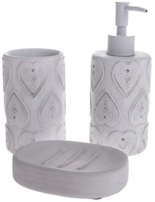 Lavabo 3 db cement fürdőszoba kiegészítő szett,fehér
