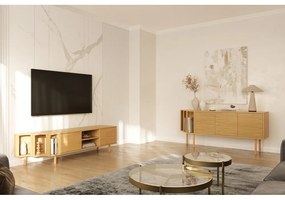 Natúr színű komód tölgyfa dekorral 189x65x44 cm Shift – Woodman