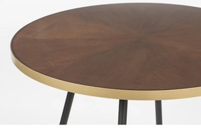 Kerek étkezőasztal diófa dekoros asztallappal ø 91 cm Denise – White Label