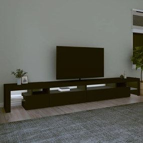 fekete TV-szekrény LED-lámpákkal 290x36,5x40 cm