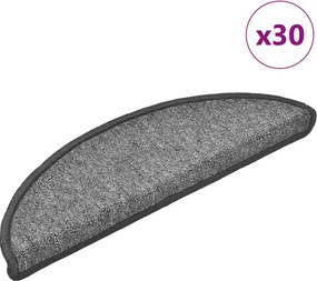 vidaXL 30 db sötétszürke félkör alakú lépcsőszőnyeg 56 x 17 x 3 cm
