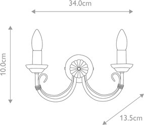 Elstead Lighting CHARTWELL CH2-BLACK Fali lámpa 2x60W/E14